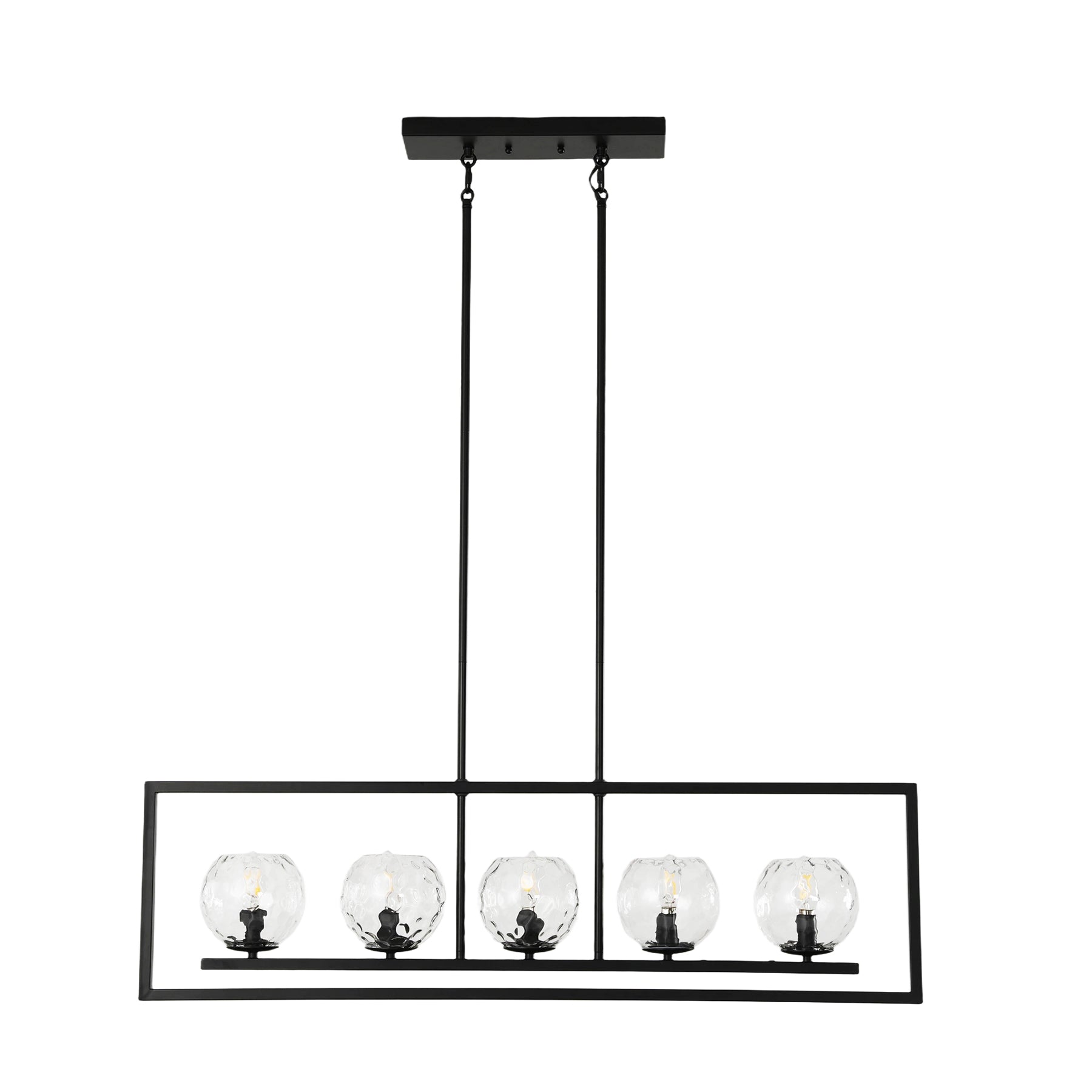 Tribesigns Moderne 5-Lichts Hanglamp, Metalen Pendellamp met Verstelbare Hoogte en E14-Fitting [Energieklasse F]