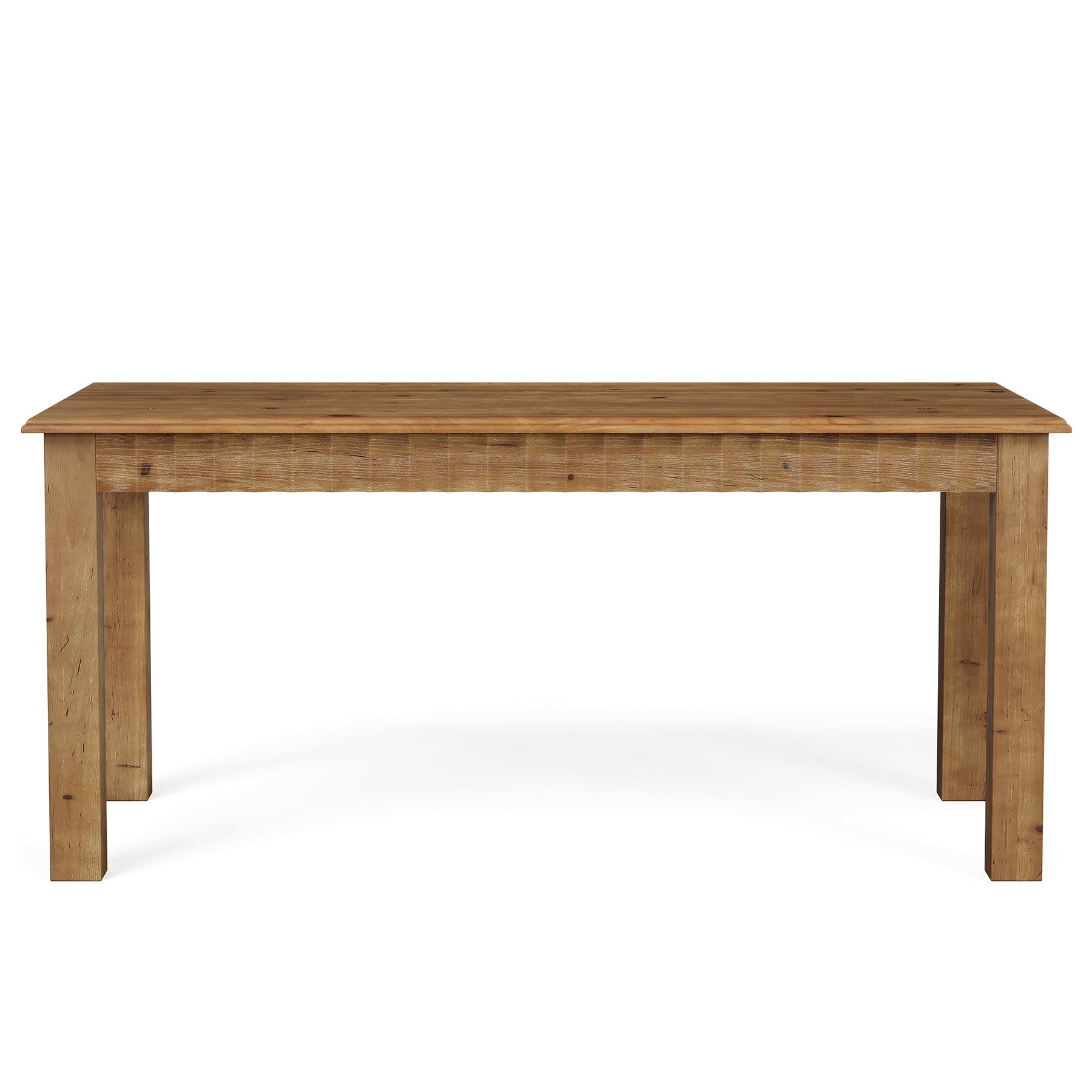 160 cm Rechthoekige Eettafel voor 6 Personen, Massief Houten Landelijke Tafel met Stevige Poten