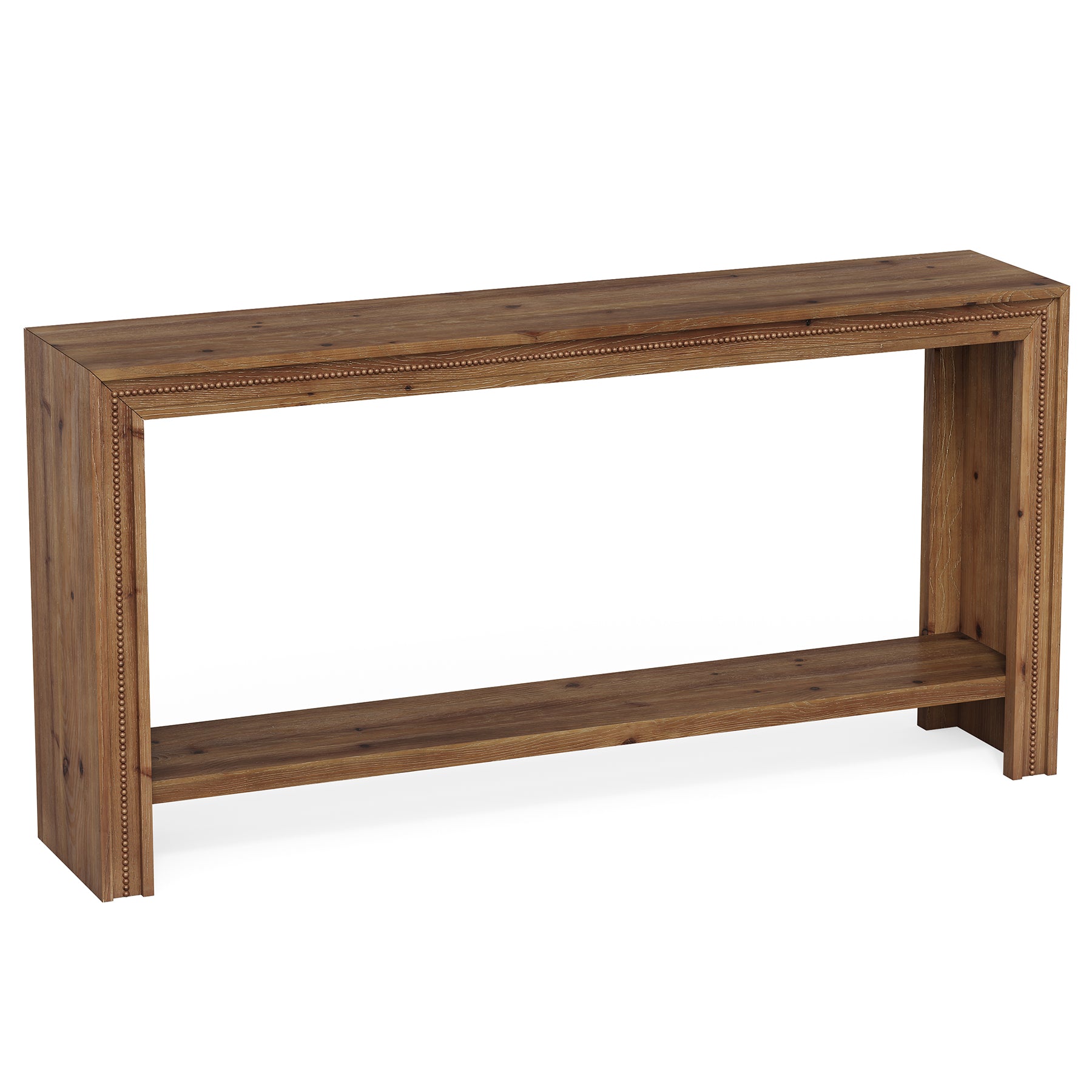 Tribesigns 160 cm massief houten consoletafel met 2-laagse opbergplank, smalle haltafel voor woonkamer gang en entree