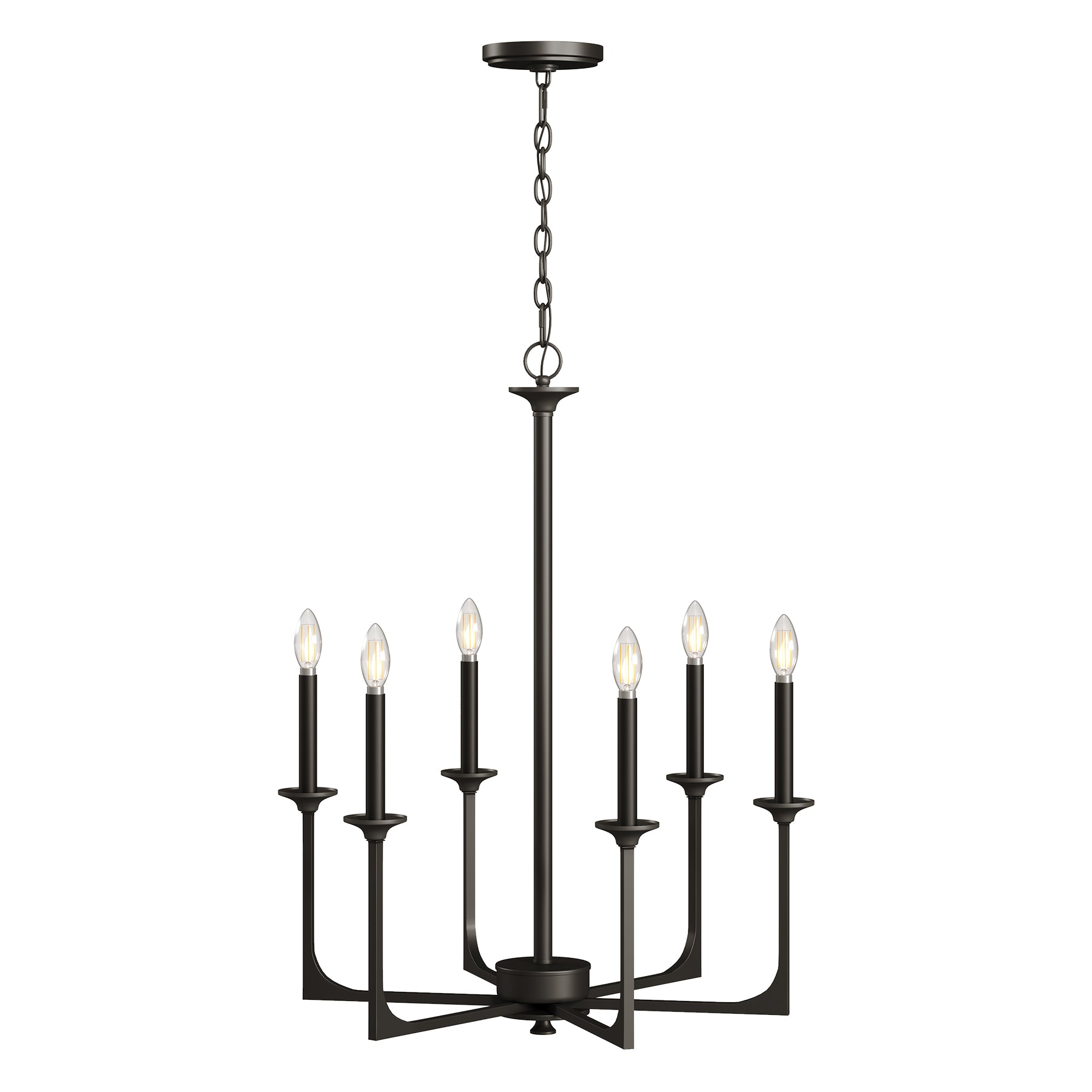 Tribesigns 6-Lichts Dimbare Kroonluchter, Klassieke Hanglamp in Traditionele Stijl [Energieklasse E]