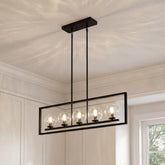 Tribesigns Moderne 5-Lichts Hanglamp, Metalen Pendellamp met Verstelbare Hoogte en E14-Fitting [Energieklasse F] 3