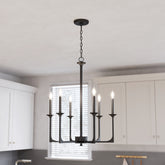 Tribesigns 6-Lichts Dimbare Kroonluchter, Klassieke Hanglamp in Traditionele Stijl [Energieklasse E] 3