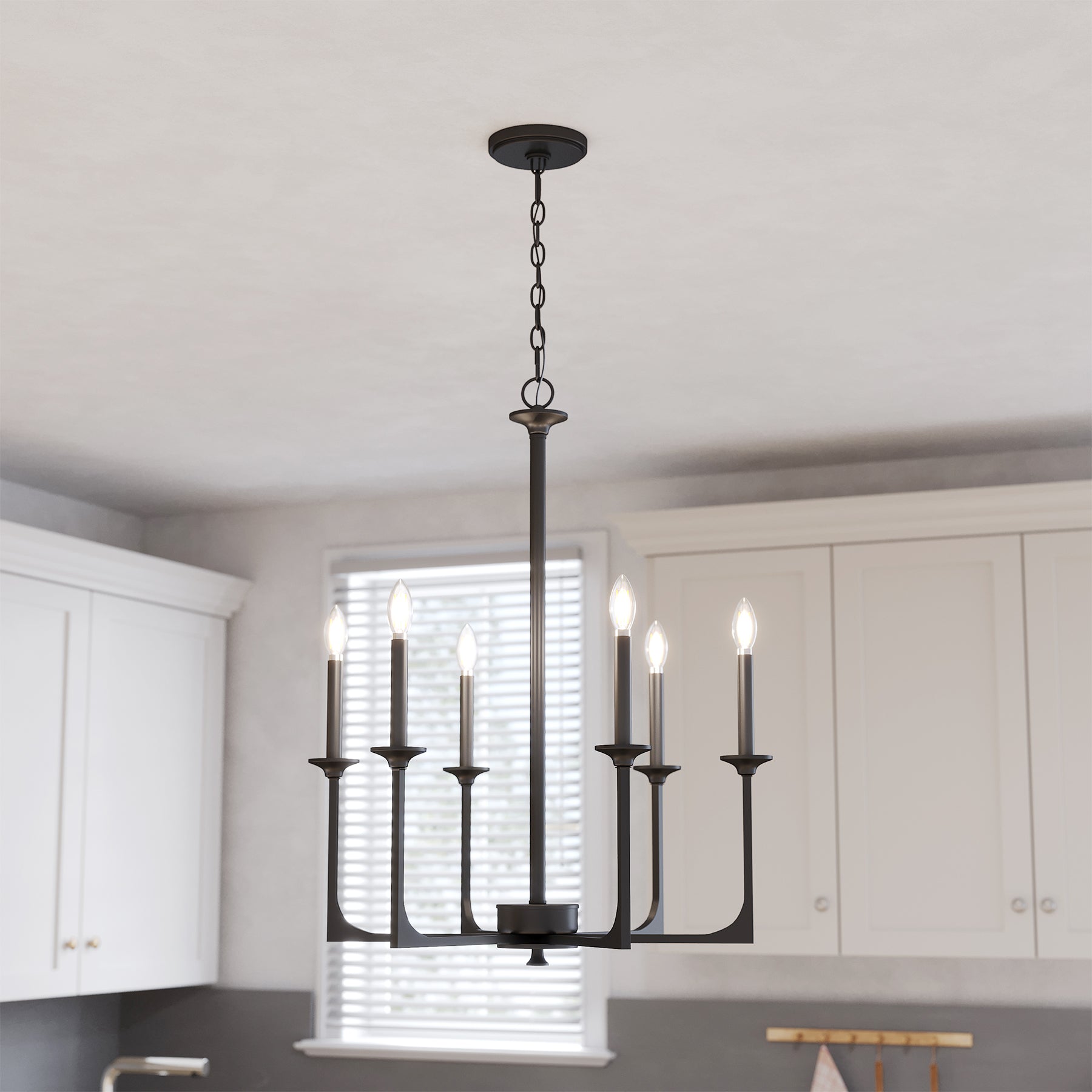 Tribesigns 6-Lichts Dimbare Kroonluchter, Klassieke Hanglamp in Traditionele Stijl [Energieklasse E]