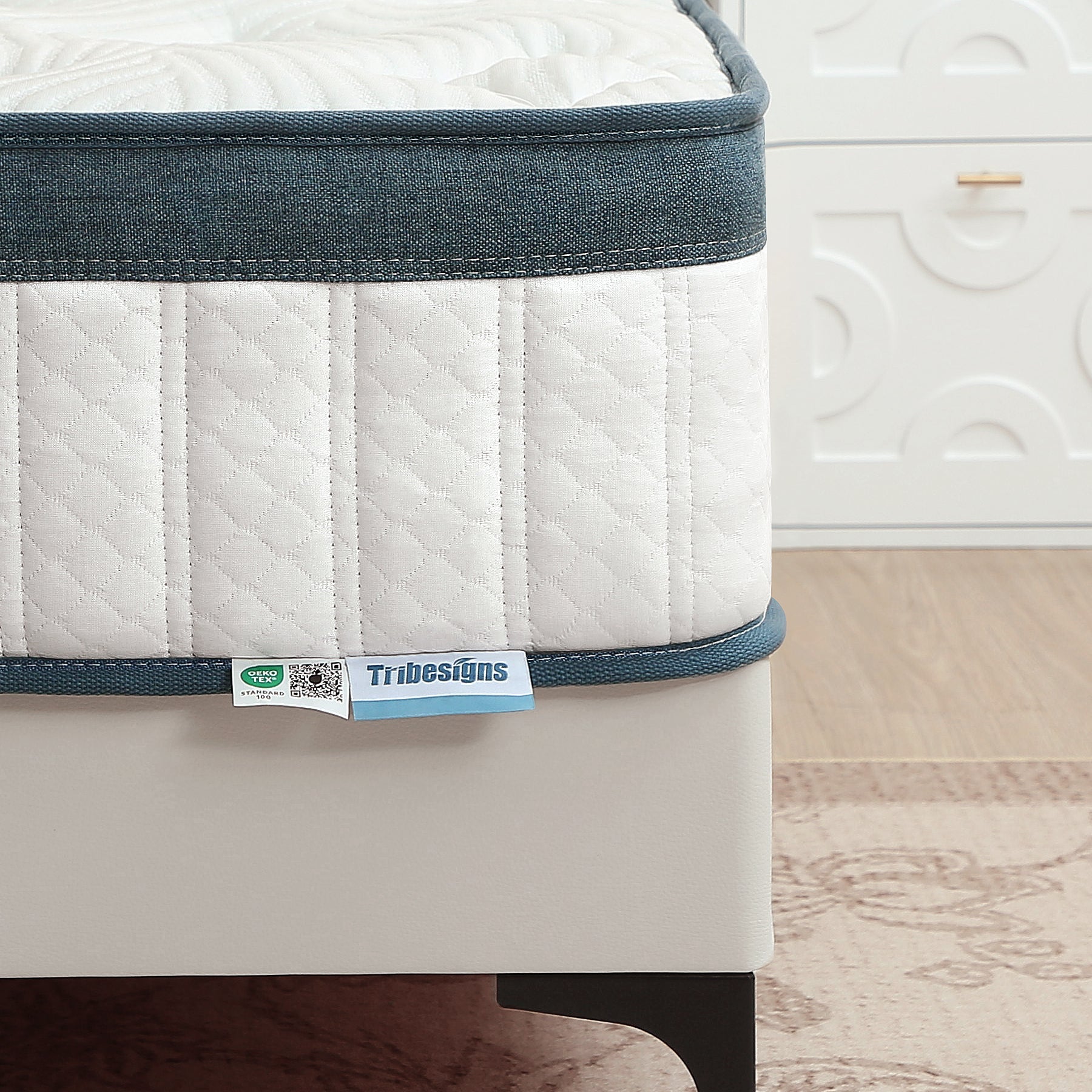 90 x 200 cm Pocketvering Matras, H2 Harde Matras met Geheugenschuim en Wasbare Hoes