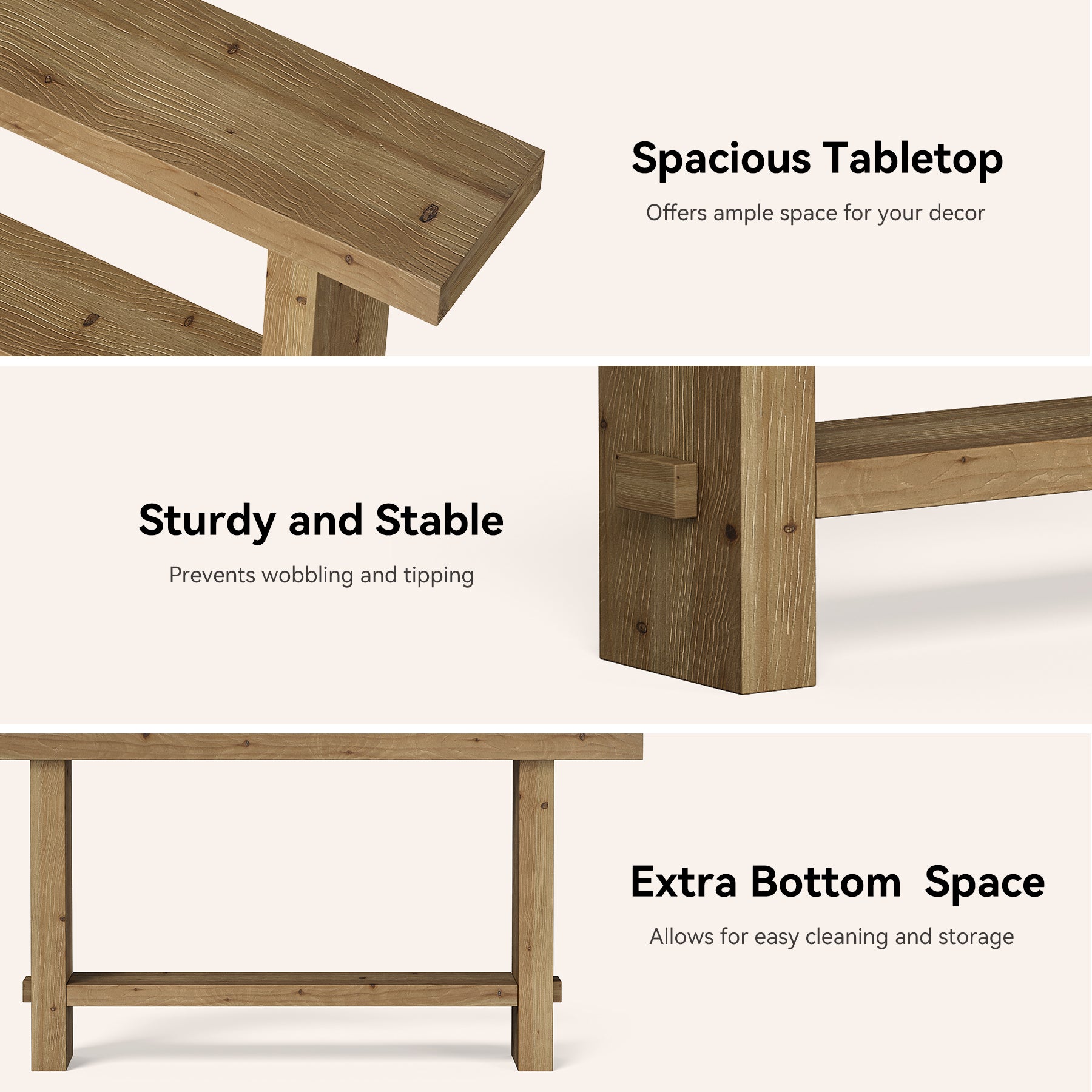 Tribesigns 160 cm Extra Lange Consoletafel, Dubbele Sokkel en Stabiele Tafelblad voor Woonkamer