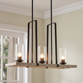 3-lichts hanglamp in industriële vintage stijl met zwarte metalen kap, plafondlamp voor woonkamer en eethoek 3