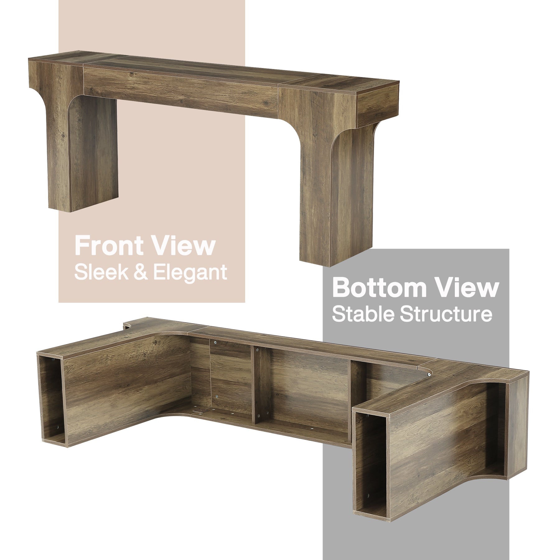 Tribesigns consoletafel van 200 cm, extra lange haltafel met gebogen poten voor de entree