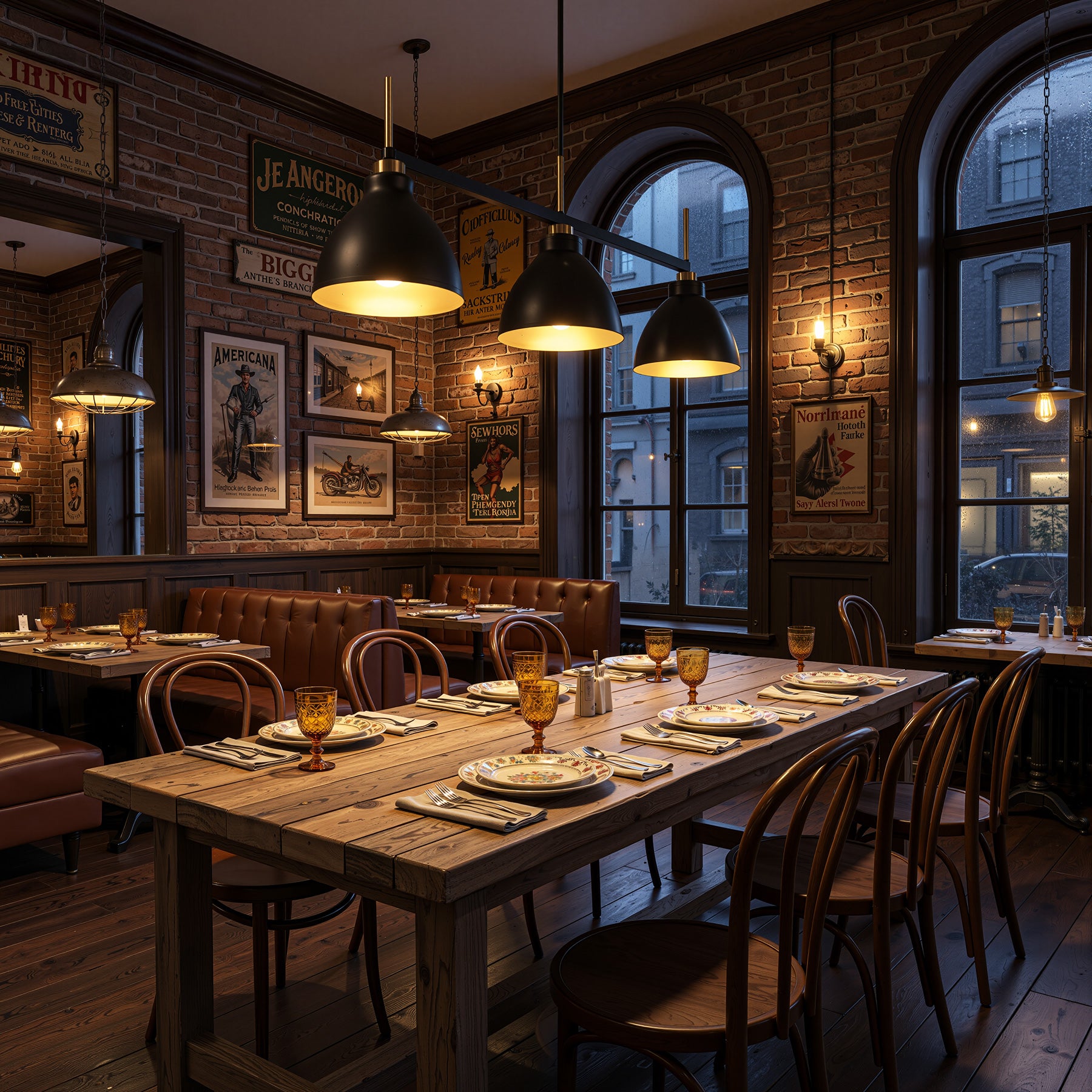 Tribesigns Vintage 3-Lichts Hanglamp, Zwart-Gouden Pendellamp met Verstelbare Stangen [Energieklasse F]