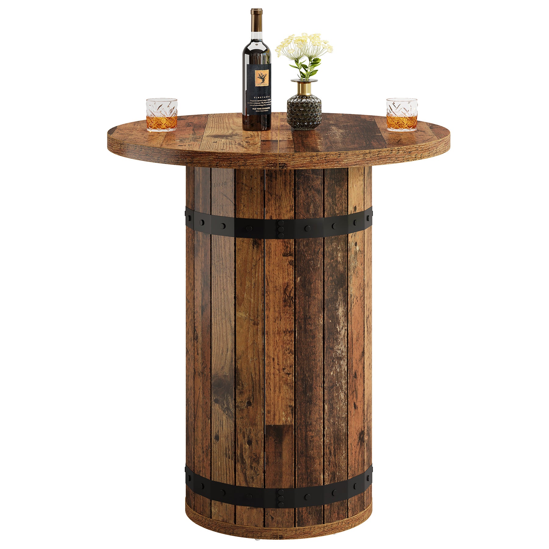 100 cm Tribesigns Ronde Bartafel, Bistrotafel voor Keuken en Woonkamer