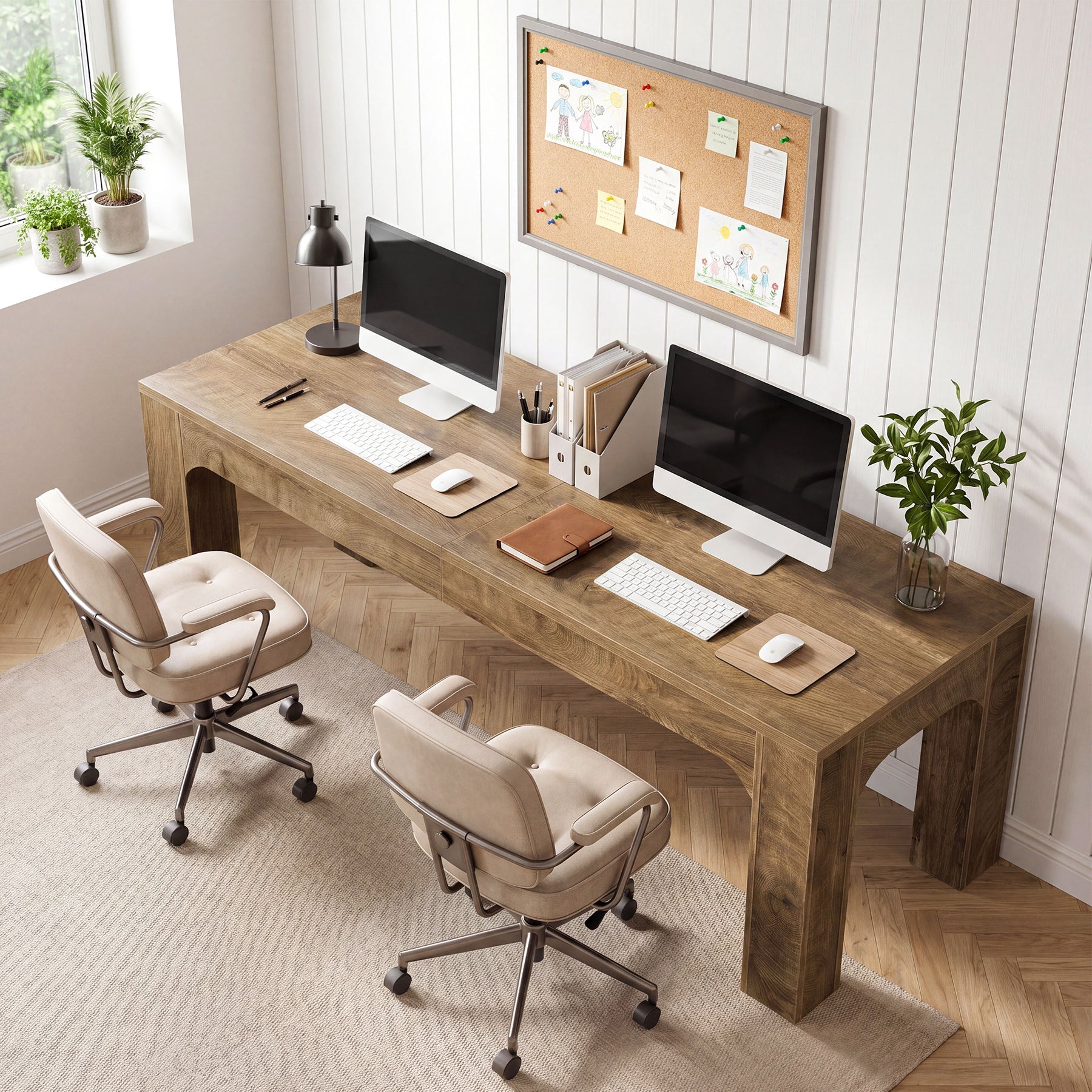 Bureau voor 2 personen van 180 cm, dubbel bureau voor thuiswerken en kantoor