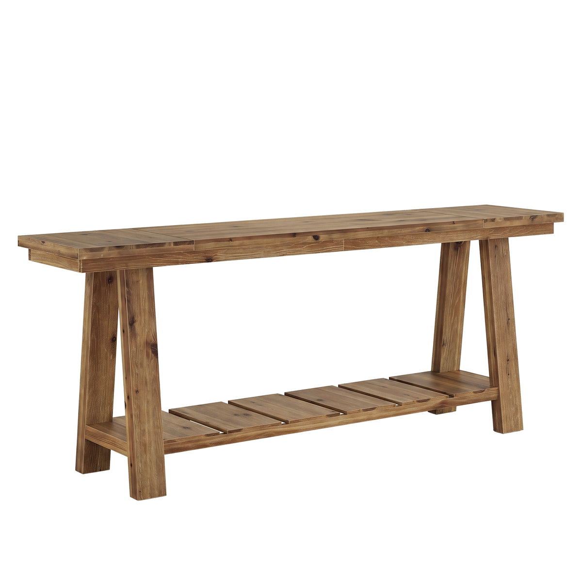 200 cm Tribesigns houten consoletafel met 2 niveaus, lange haltafel met opbergruimte voor woonkamer en hal