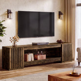 Tribesigns 199 cm tv-meubel voor 85 inch tv met verborgen opbergruimte en open plank, landelijke tv-kast voor woonkamer 3