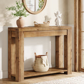 110 cm massief houten farmhouse consoletafel, smalle sidetable voor woonkamer en hal 3