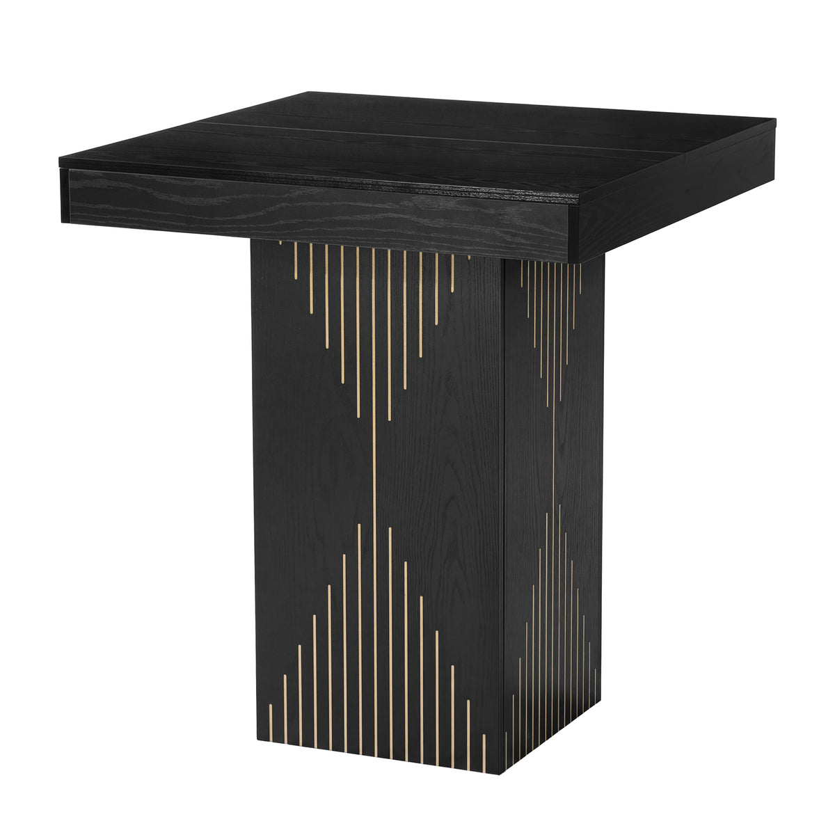 Tribesigns 80 cm hoge vierkante bartafel met voet, modern zwart design voor thuis, keuken en kleine ruimtes
