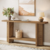 Smal Design Console Meubel, 150 cm Lange Tafel met Plank voor Entree en Woonkamer 3