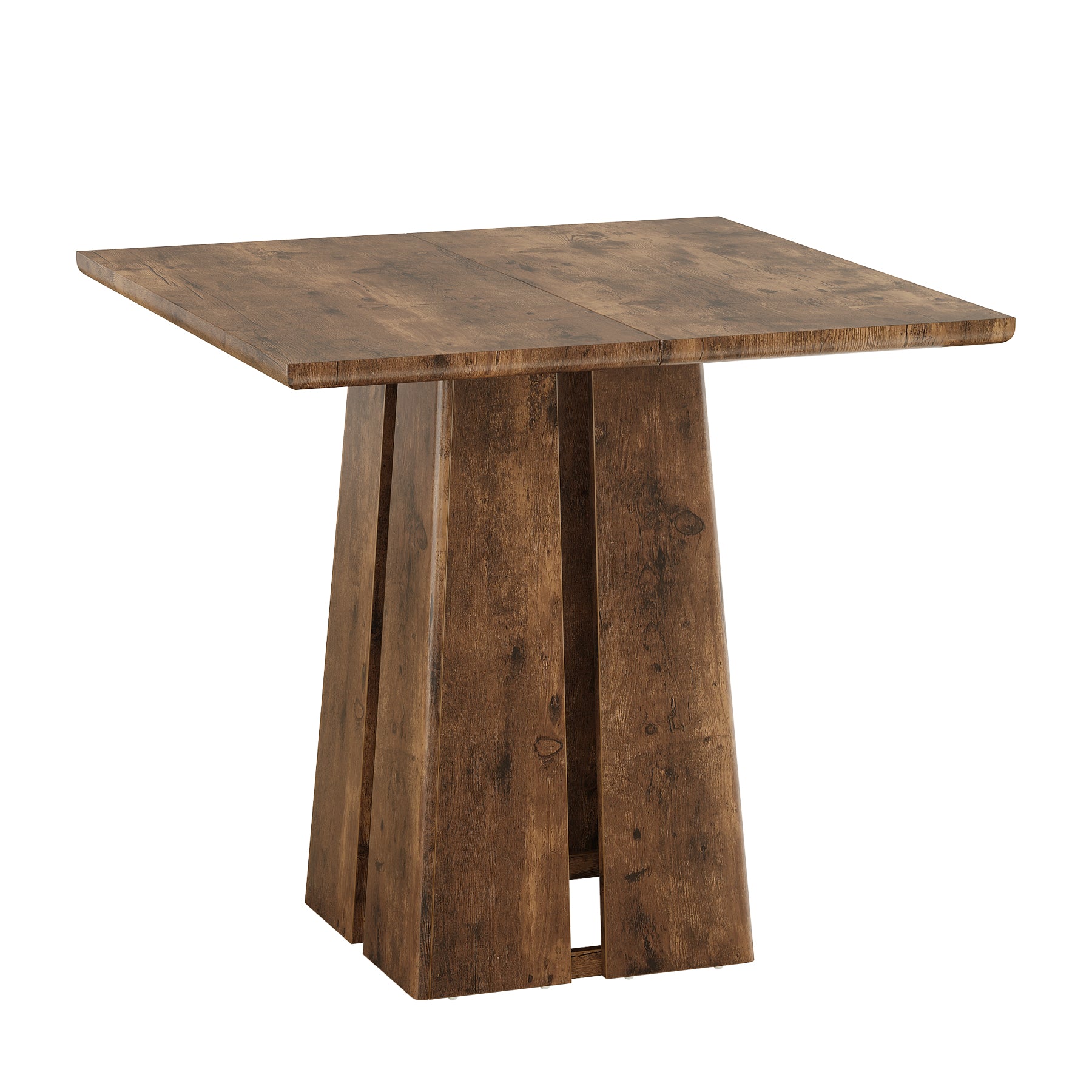 Eettafel van 80 cm in Rustiek Bruin, Industriële Vierkante Keukentafel voor 4 Personen