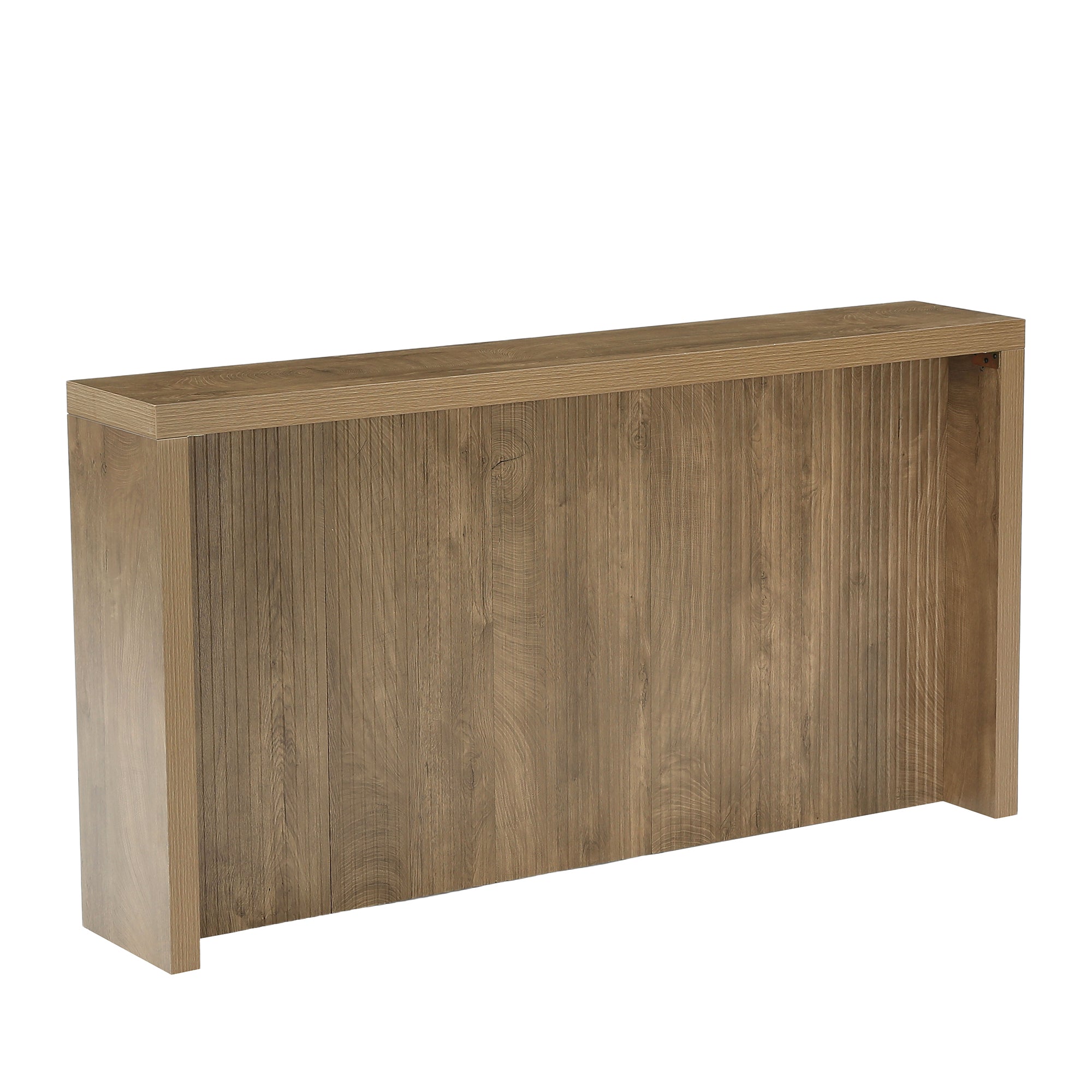 160 cm landelijke consoletafel, houten entree-tafel met geribd design voor in de hal