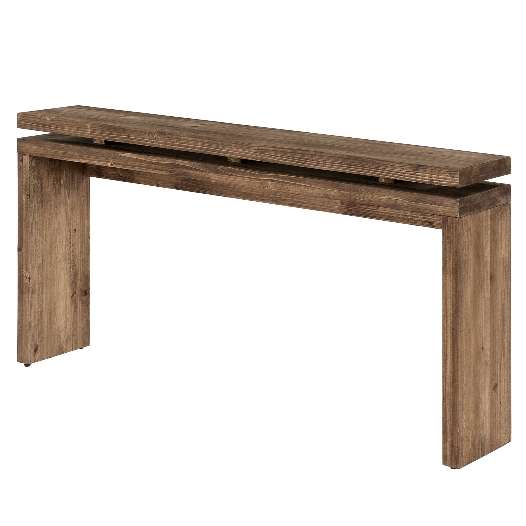 Tribesigns Massief Houten Consoletafel 160 cm, Smalle Haltafel in Landelijke Stijl