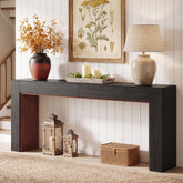Tribesigns 200 cm lange consoletafel met tweekleurig ontwerp en stabiele basis, smalle banktafel voor hal en woonkamer 3