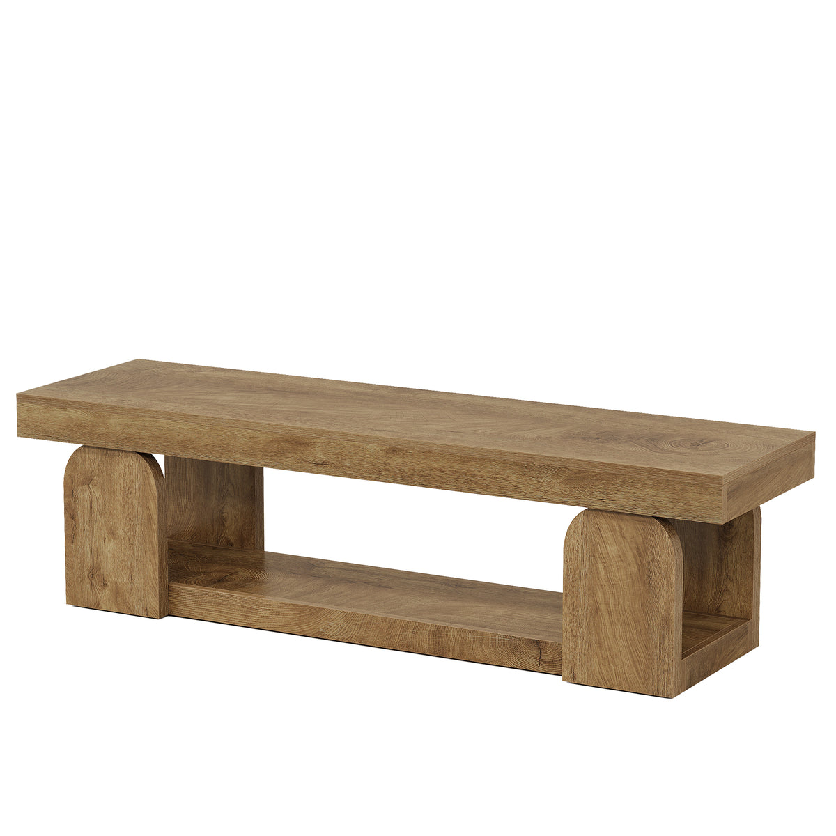 160 cm Tribesigns tv-meubel voor tv's tot 165 cm met open opbergplank, landelijk tv-dressoir in naturel houtlook voor woonkamer