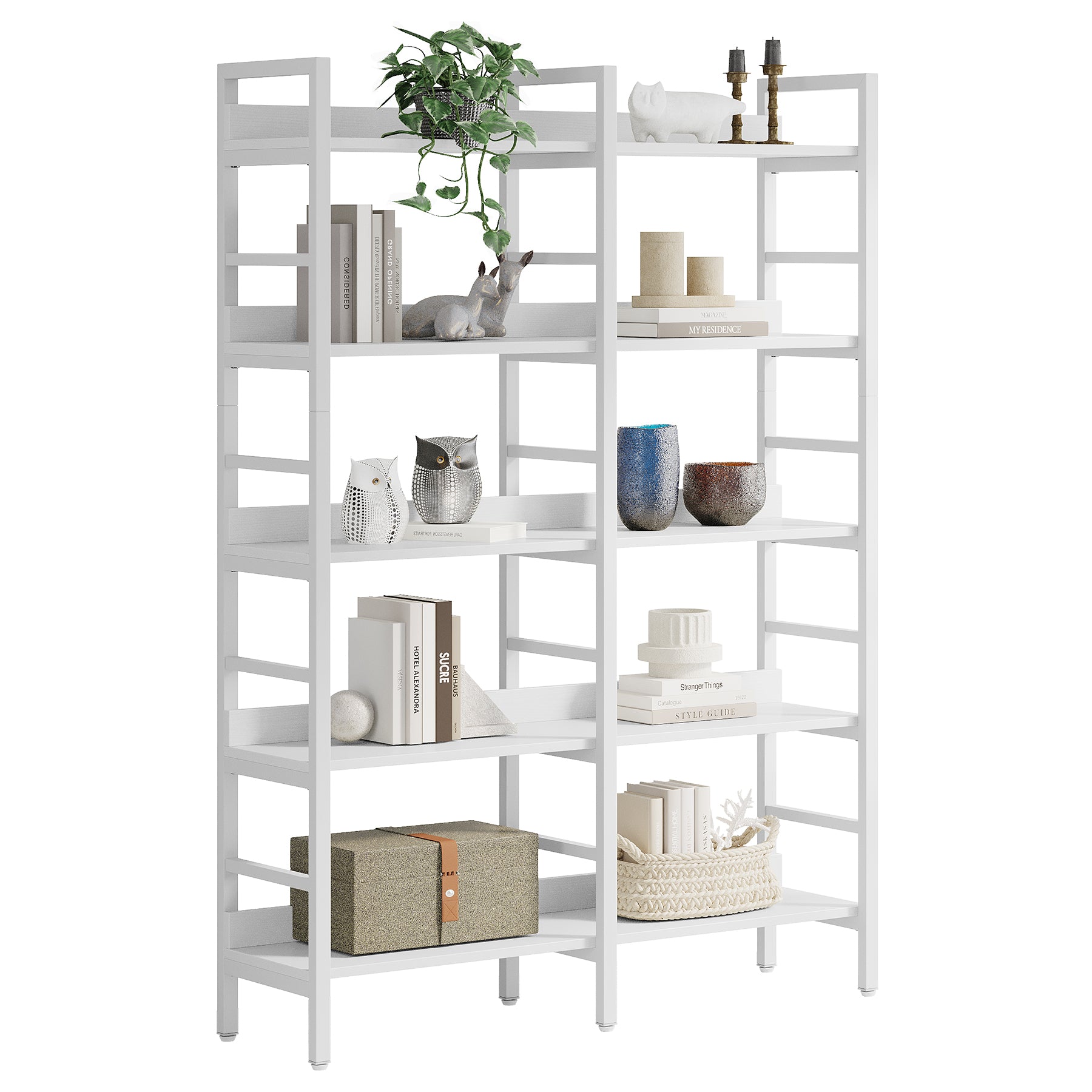 180 cm Tribesigns Boekenkast, Vijfplanken Industriële Etagere voor Woonkamer