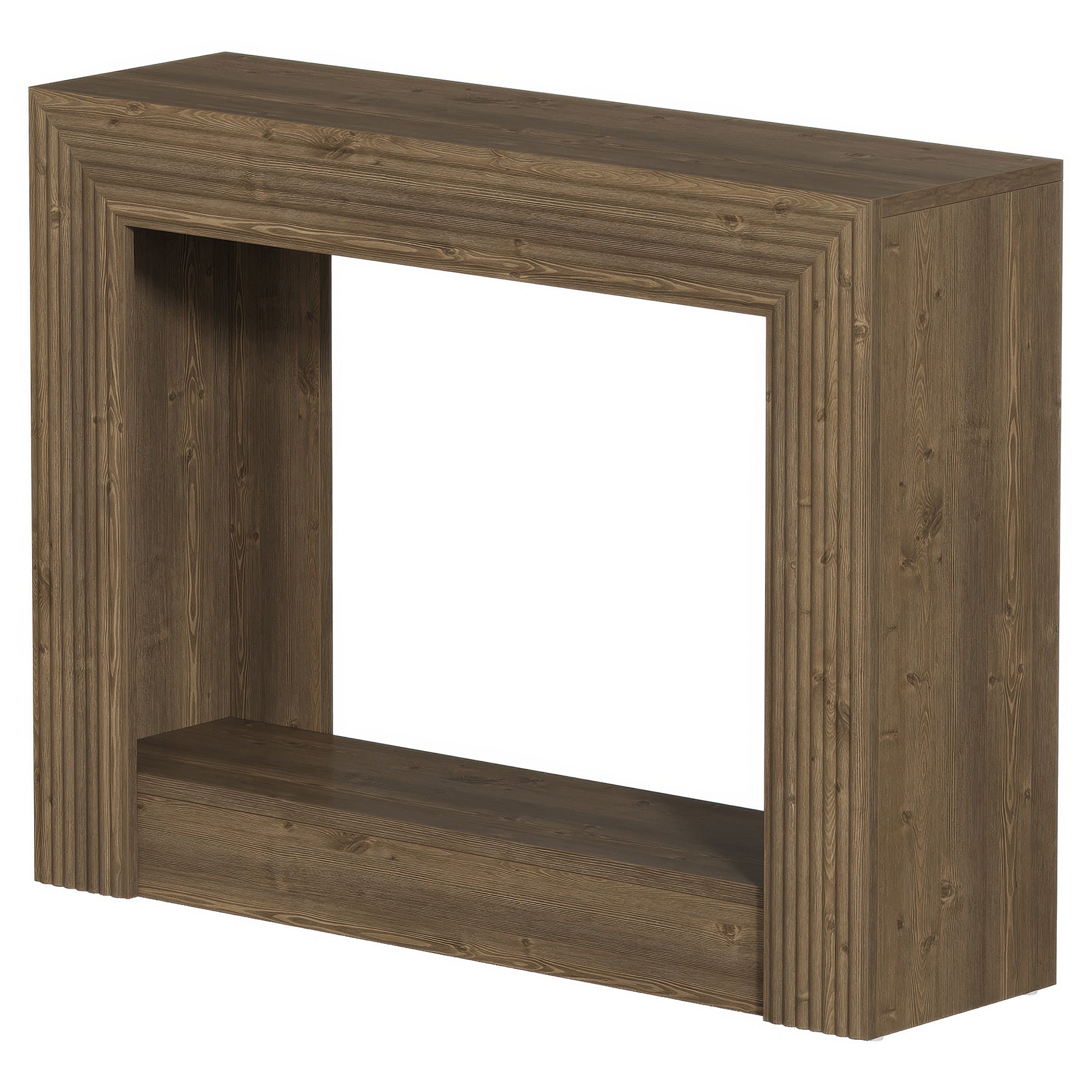 105 cm farmhouse consoletafel met opbergruimte, smalle 2-laagse sidetable voor entree of achter de bank