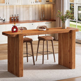 Tribesigns massief houten bartafel 160 cm, hoge tafel voor 4–6 personen, rechthoekige statafel in industriële stijl 3