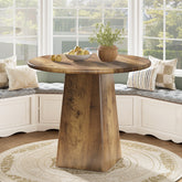 Tribesigns 80 cm Ronde Eettafel, Kleine Farmhouse Keukentafel voor 2-4 Personen 3