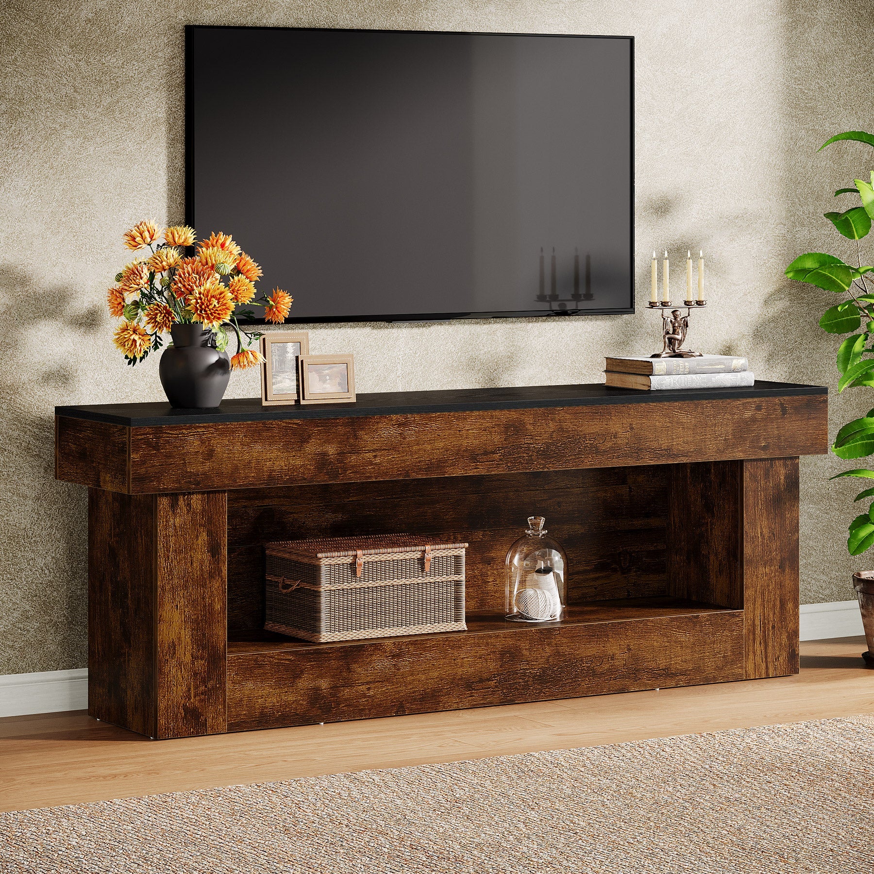Tribesigns 160 cm TV-meubel met opbergruimte, moderne TV-kast voor 60–70 inch televisies