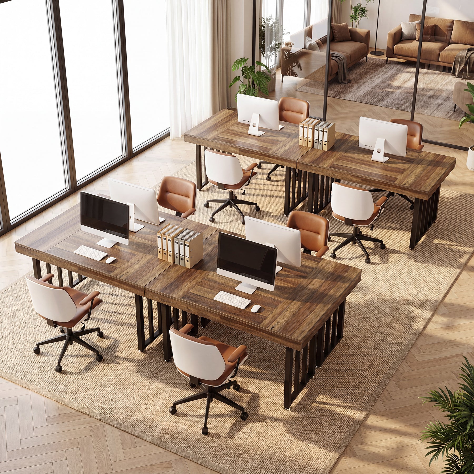 Tribesigns Bureau 140 cm, Grote Computertafel met Metalen Frame, Modern Bureaublad voor Thuiswerken