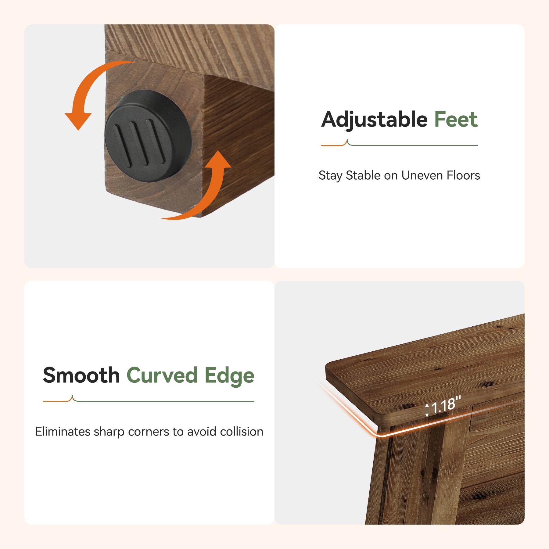 Tribesigns 120 cm massief houten consoletafel, sidetable met 3 planken voor hal