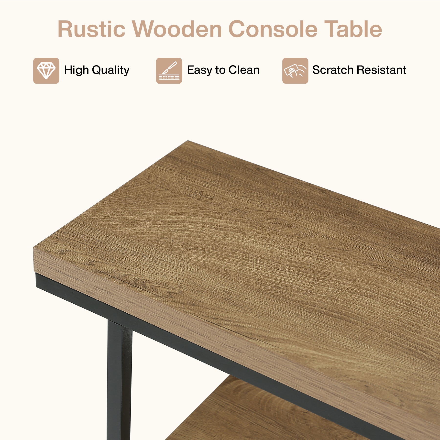 Tribesigns 100 cm Consoletafel, 4-Laags Industriële Haltafel met Planken