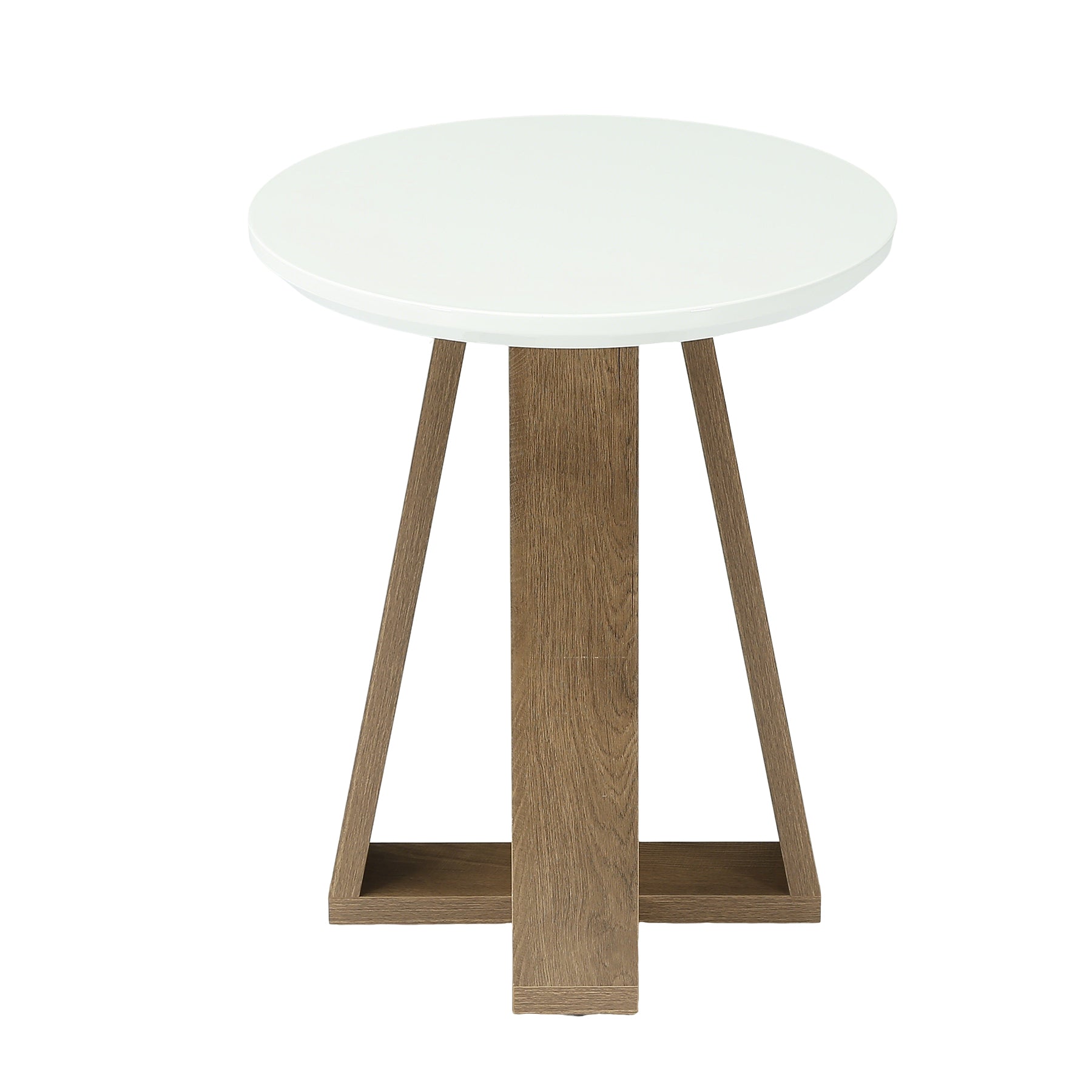 60 cm Ronde Bijzettafel, Moderne Accenttafel voor Woonkamer en Slaapkamer