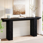 160 cm Smalle Salontafel voor Achter de Bank, Zwart Houten Haltafel voor Woonkamer en Entree 3