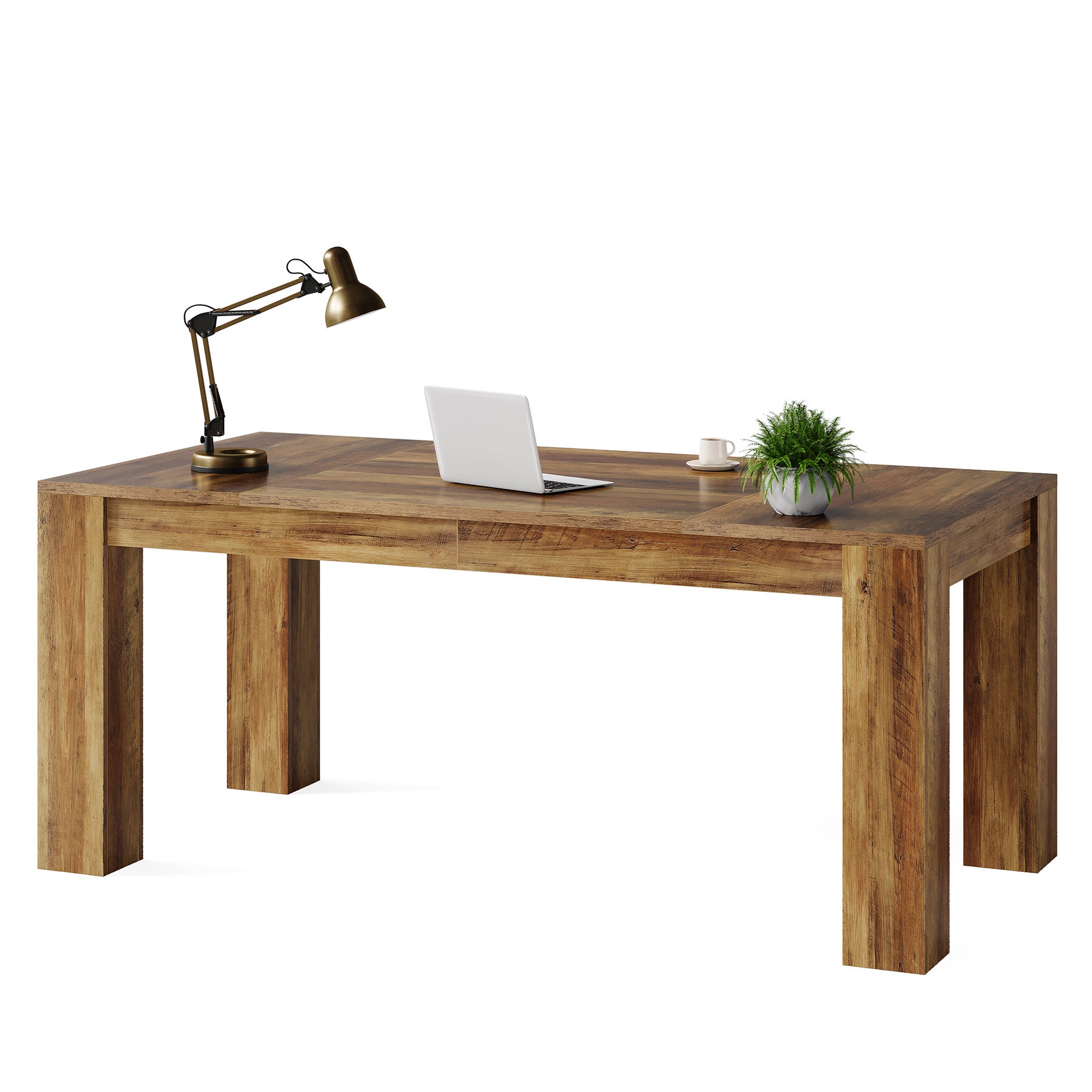 Computerbureau van 160 cm in Rustiek Bruin, Ruim Bureau voor Thuiswerk en Kantoor