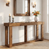 160 cm massief houten consoletafel, landelijke bank- en entree tafel voor de woonkamer 3