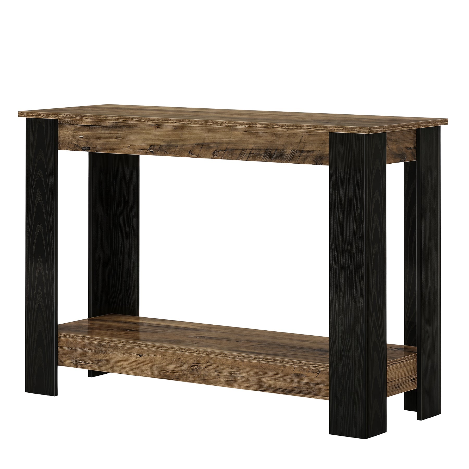 Tribesigns Smalle Console Tafel 105 cm in Industriële Stijl, 2-traps Haltafel voor Entree & Woonkamer