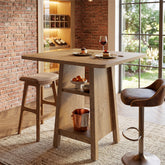 Tribesigns 90 cm hoge bartafel, vierkante pubtafel met 2 planken voor horeca 3