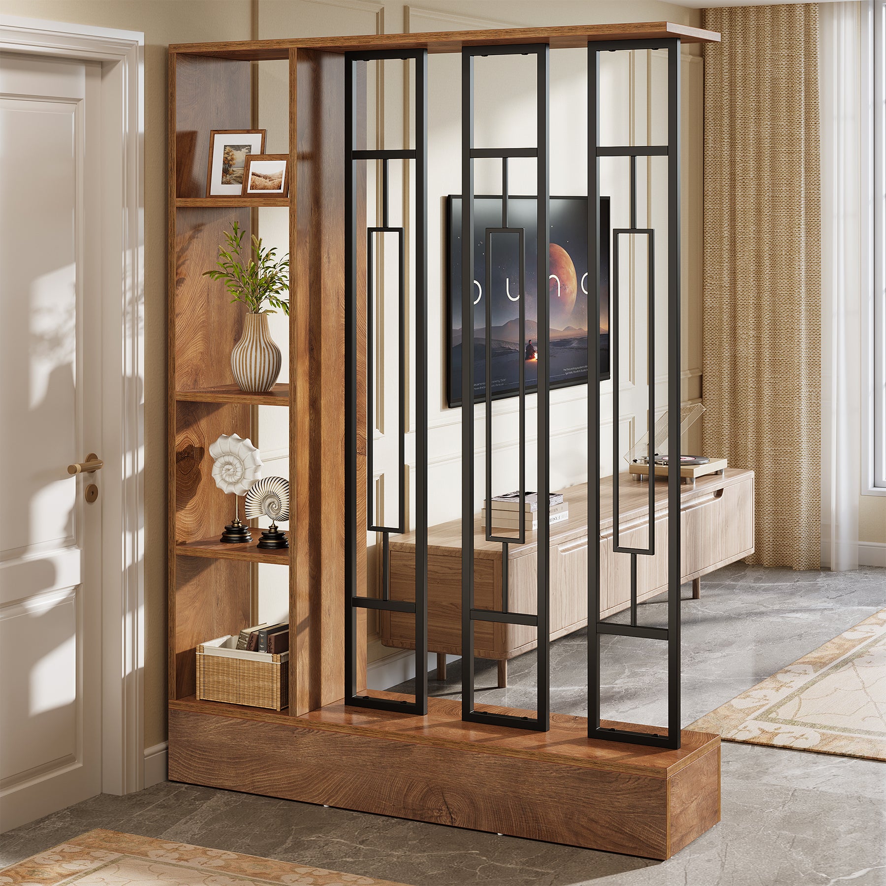 180 cm Tribesigns Roomdivider, Vrijstaand Wandrek met Displayplanken