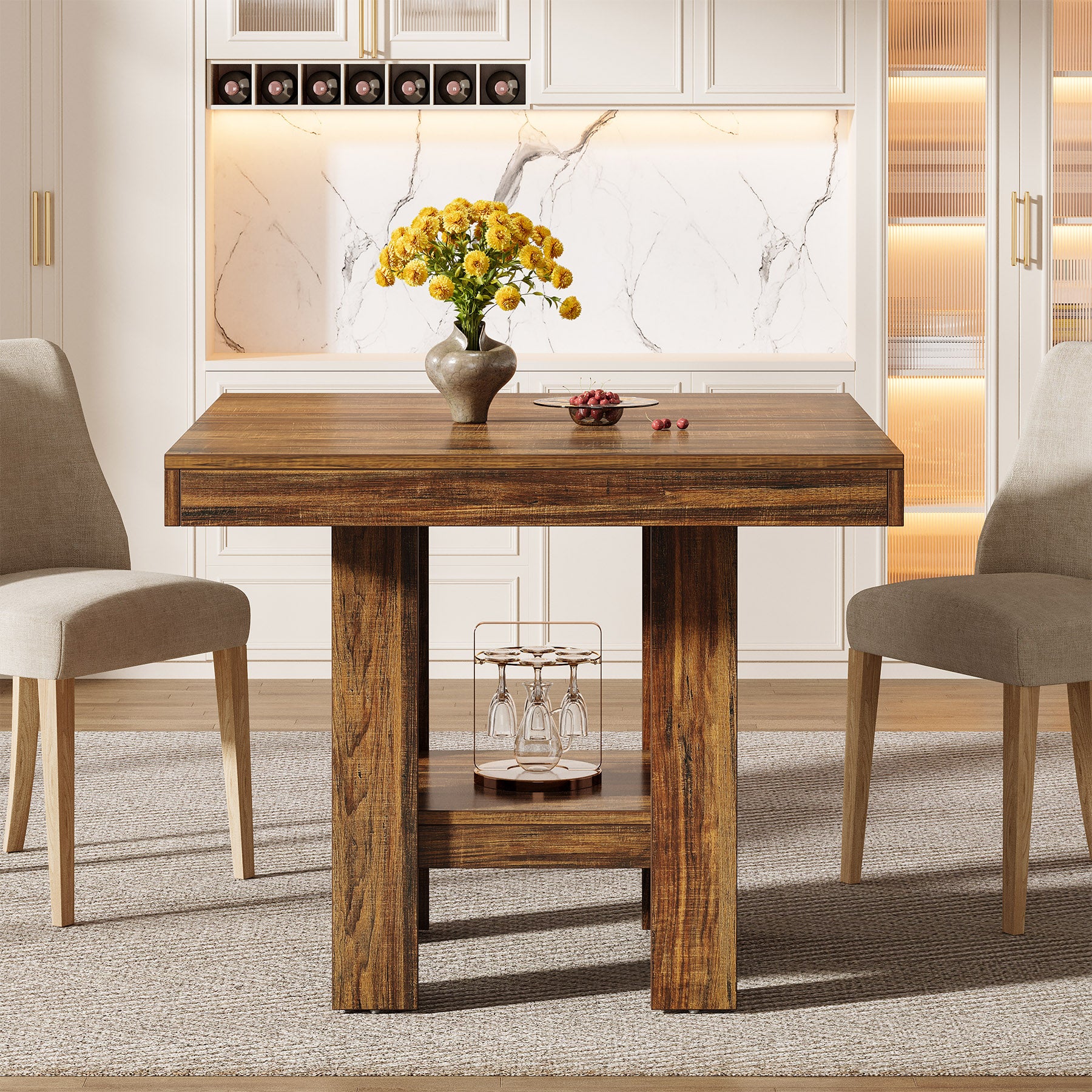 Tribesigns Vierkante Eettafel 80 cm voor 4 Personen