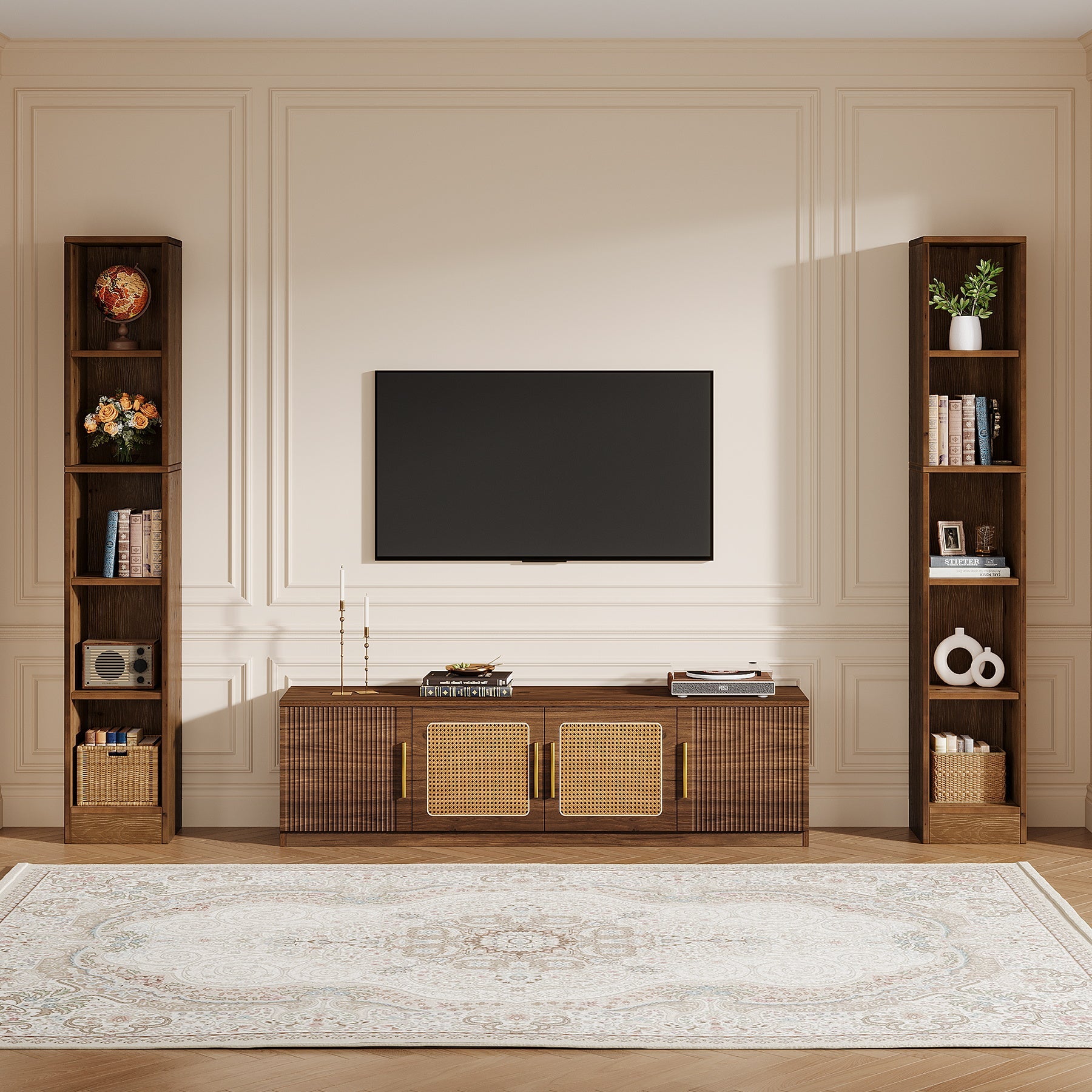 Tribesigns boekenkast van massief hout – 180 cm, smal 5-traps open rek voor boeken en accessoires