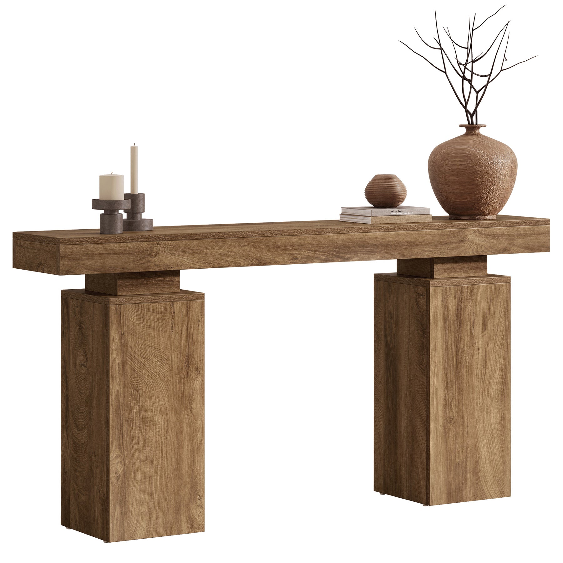 Consoletafel van 160 cm in landhuisstijl voor hal en achter de bank, moderne houten sidetable voor woonkamer en entree