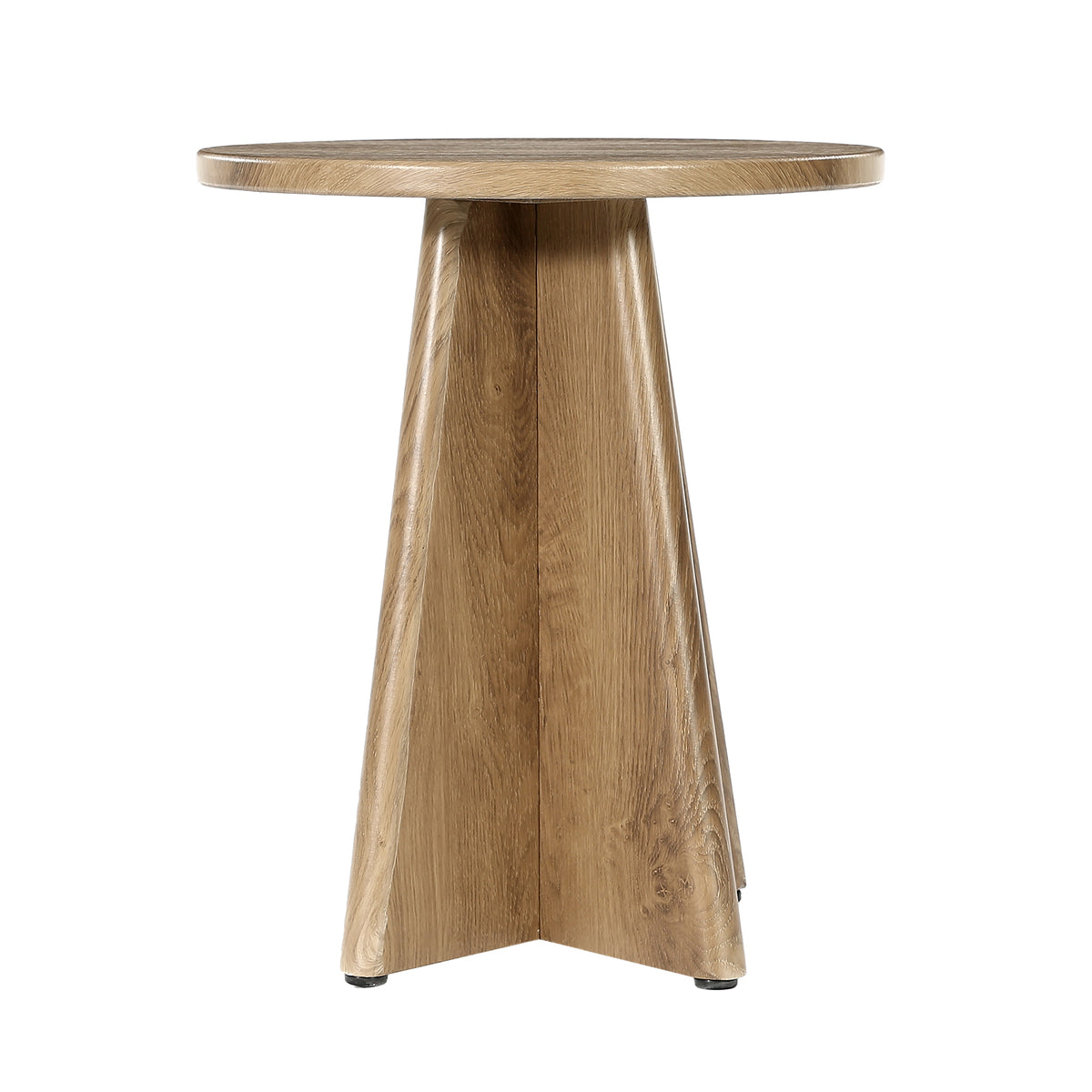 50 cm Tribesigns ronde bijzettafel met sculpturale kruispoot, moderne tafel in lichte houtlook voor woonkamer en slaapkamer