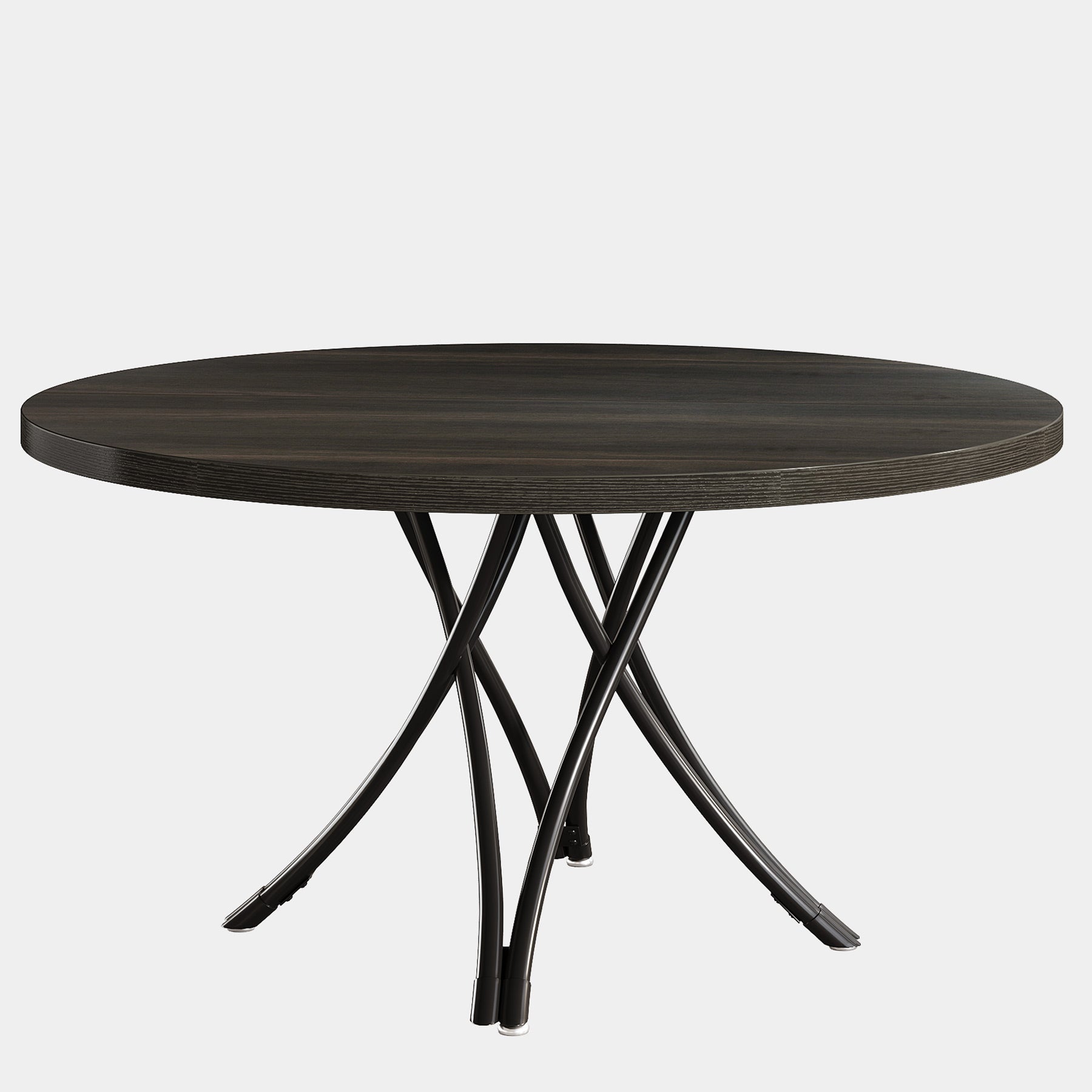 Ronde Vergadertafel van 119 cm, Moderne Zwarte Tafel voor Kantoorruimte