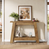 Tribesigns 105 cm Landelijke Consoletafel, Smalle 2-Laagse Entreetafel met Opbergruimte 3
