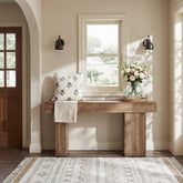 160 cm Massief Houten Landelijke Consoletafel met Artistieke Poten, Stevige Banktafel 3