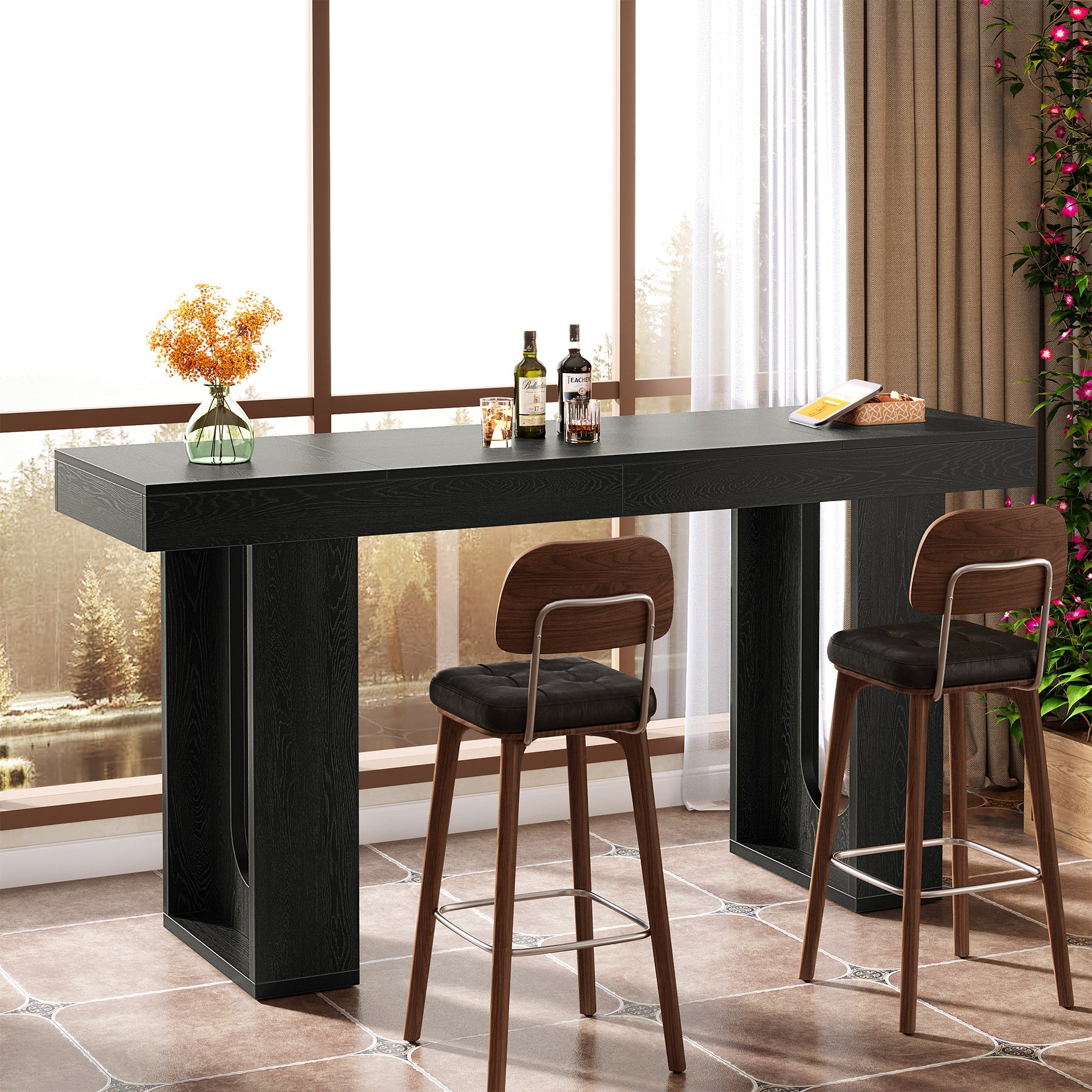 Tribesigns Bartafel 180 cm, Hoge Tafel op Barhoogte, Moderne Statafel voor Keuken, Bar en Eetkamer