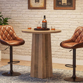 Ronde bartafel 80 cm met geribbelde zuilvoet, moderne bistrotafel op bardhoekhoogte 3