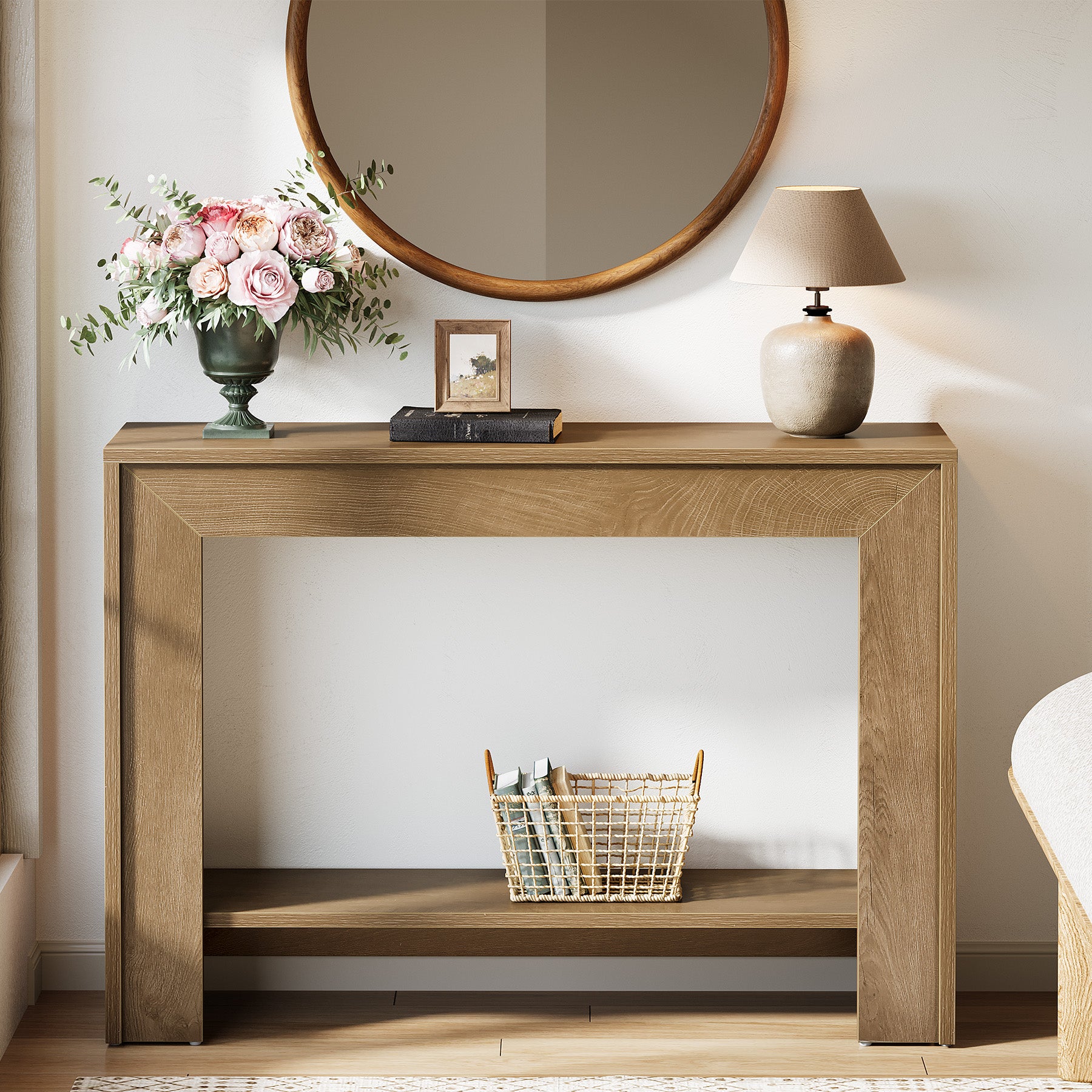 105 x 30 x 80 cm Tribesigns smalle consoletafel met open opbergruimte, haltafel voor entree en woonkamer