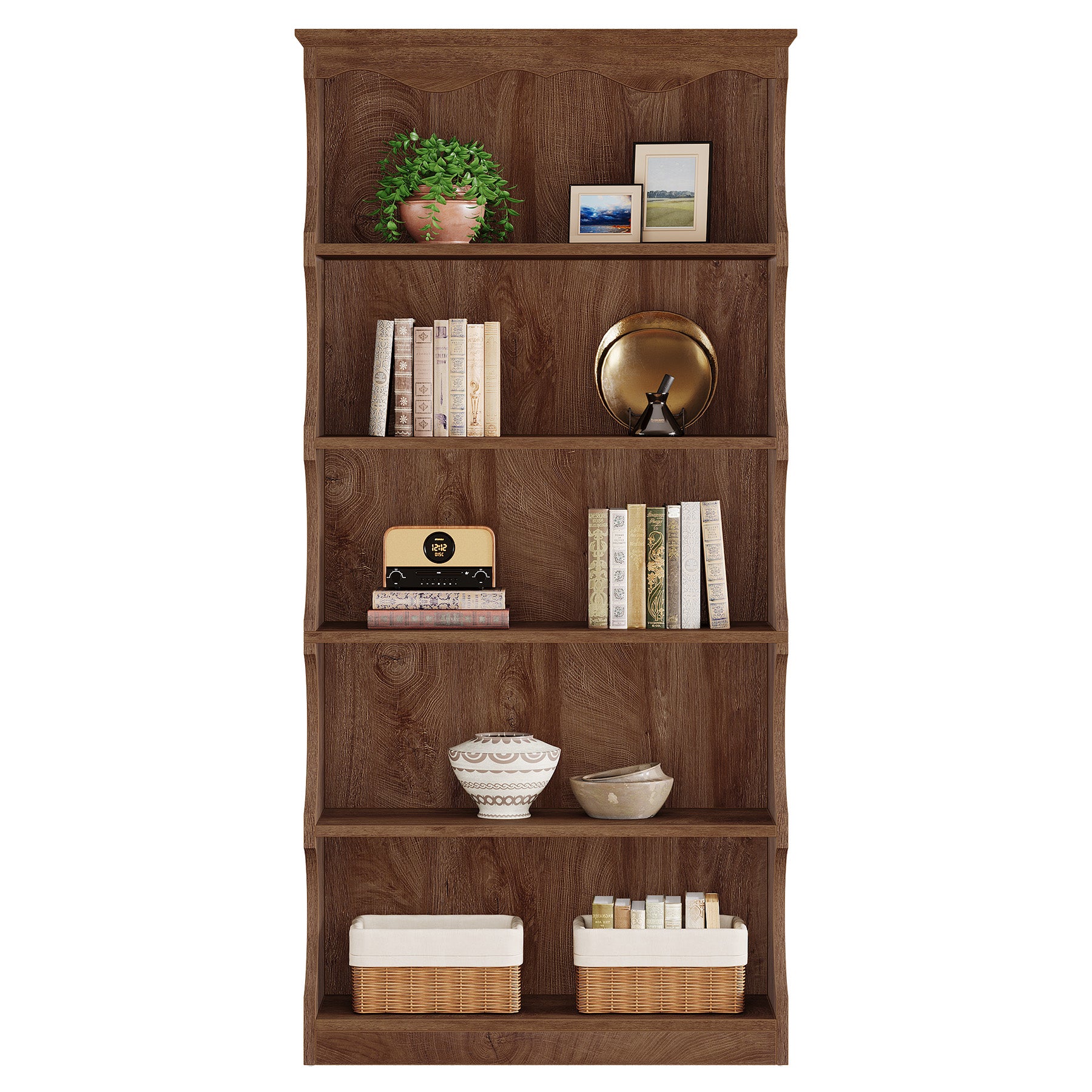 Tribesigns Boekenkast van 180 cm Hoog met 6 Niveaus, Vrijstaand Open Opberg- en Displayrek voor Woonkamer en Slaapkamer